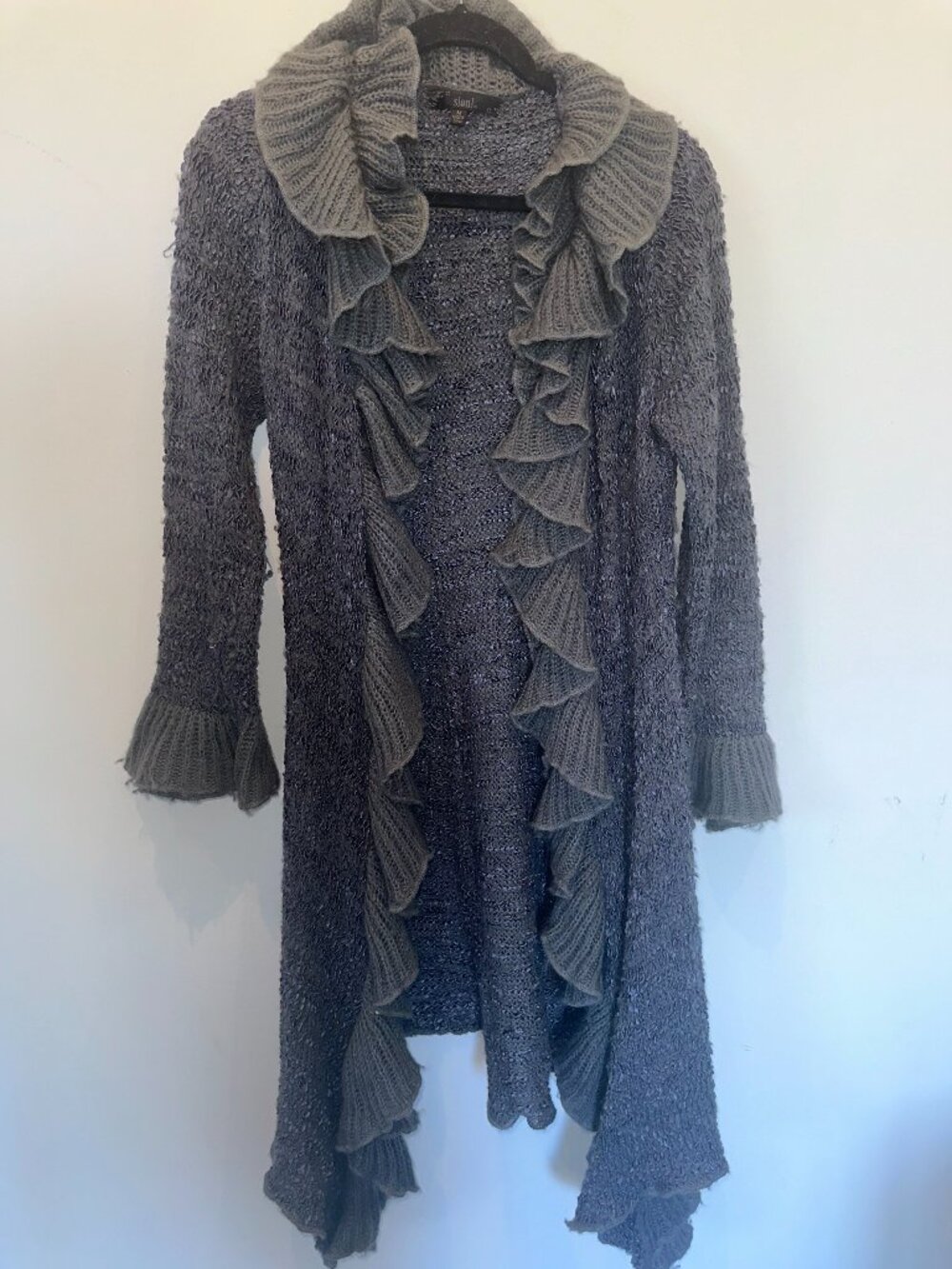 Slonl Ruffle Open Front Cardigan Sweater - Picture 2 of 6